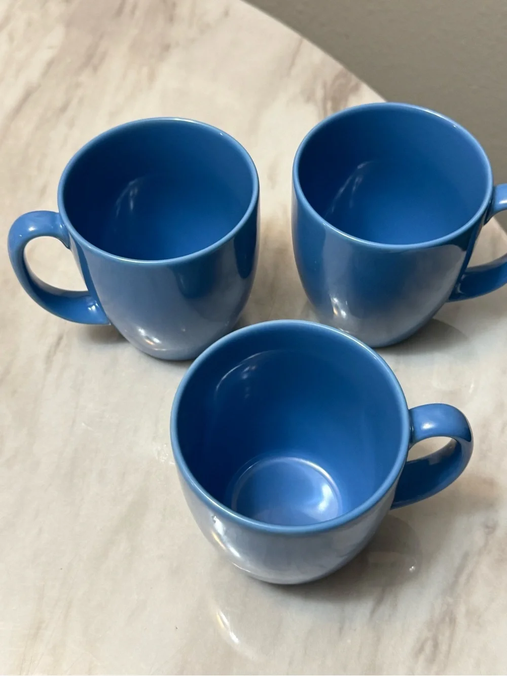 CORELLE blue coffee mugs set of 3 stoneware